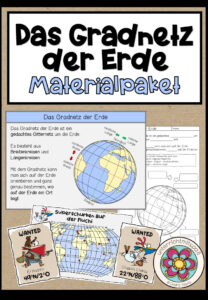 Das Gradnetz der Erde – Materialpaket (Wissenskartei, Arbeitsblätter, Spiel, Tafelbilder)