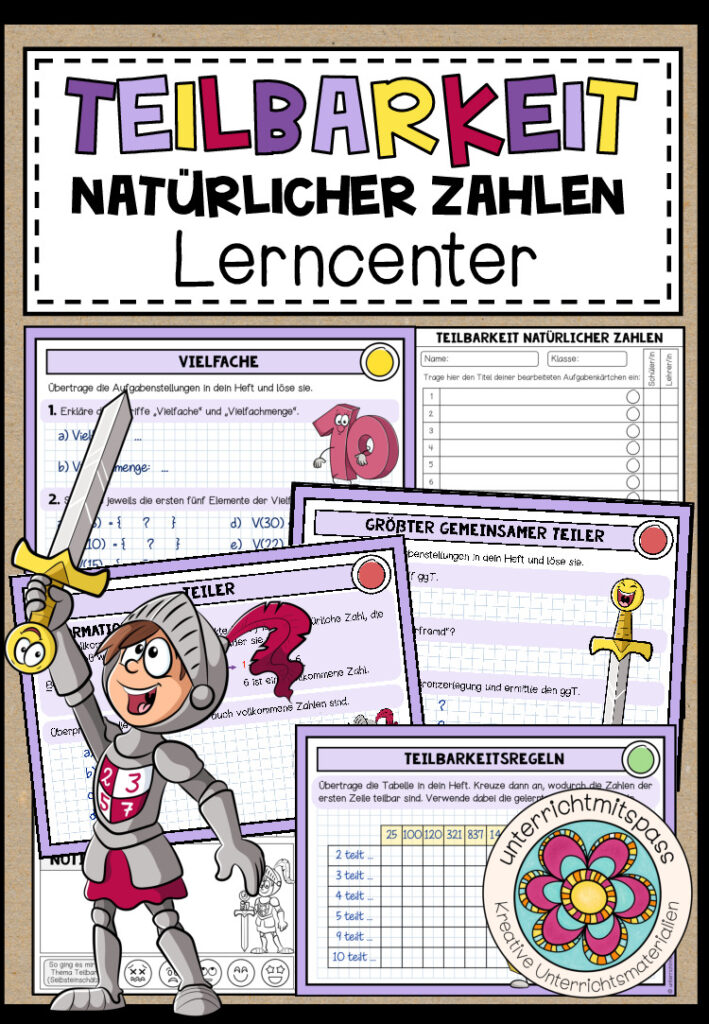 TEILBARKEIT NATÜRLICHER ZAHLEN – Lerncenter / Lerntheke