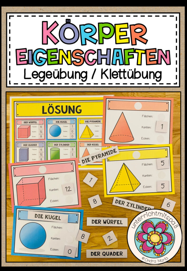 KÖRPER (Eigenschaften) – Legeübung (Klettübung)