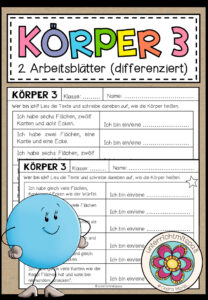 KÖRPER Eigenschaften – 2 Arbeitsblätter (differenziert)