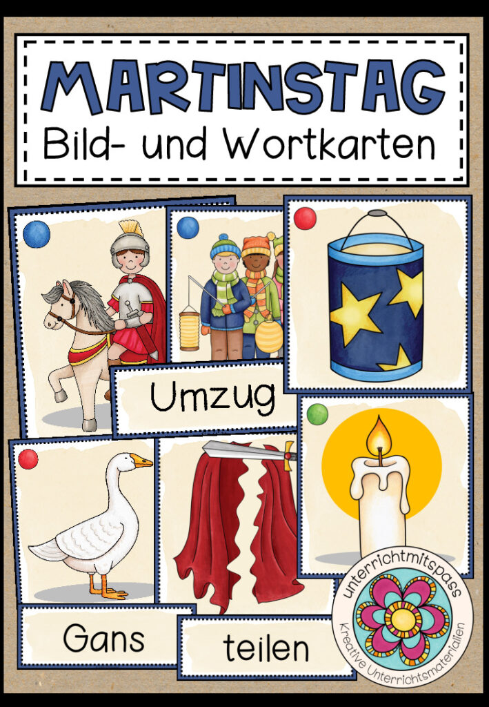 Der Martinstag (Sankt Martin) – Bild- und Wortkarten