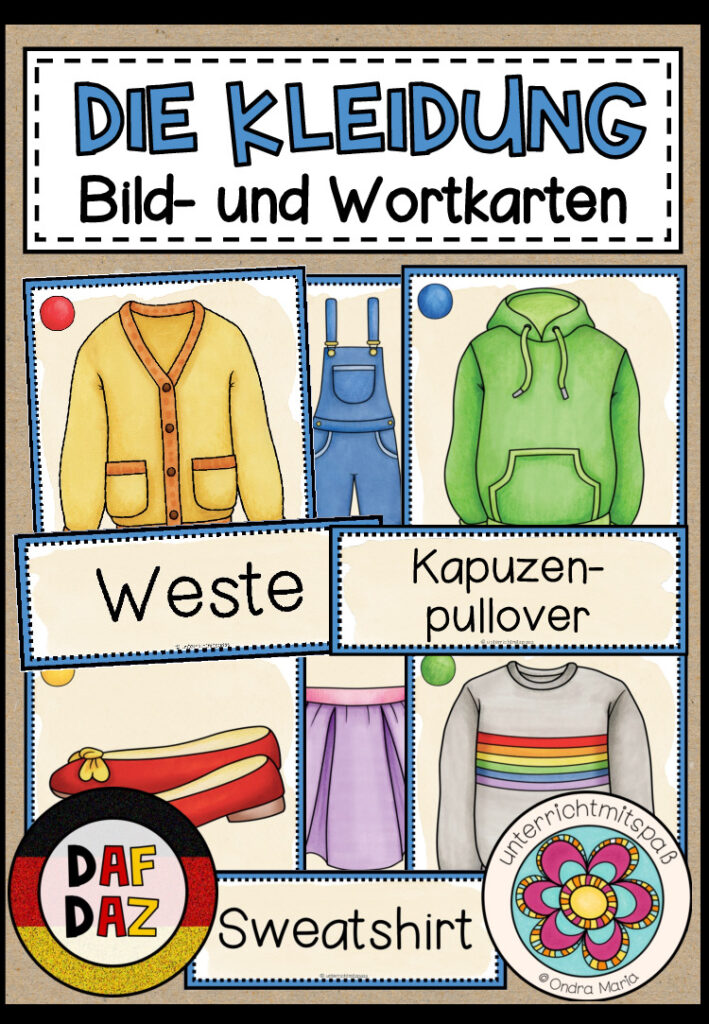 DIE KLEIDUNG – Bild- und Wortkarten (DAF/DAZ)
