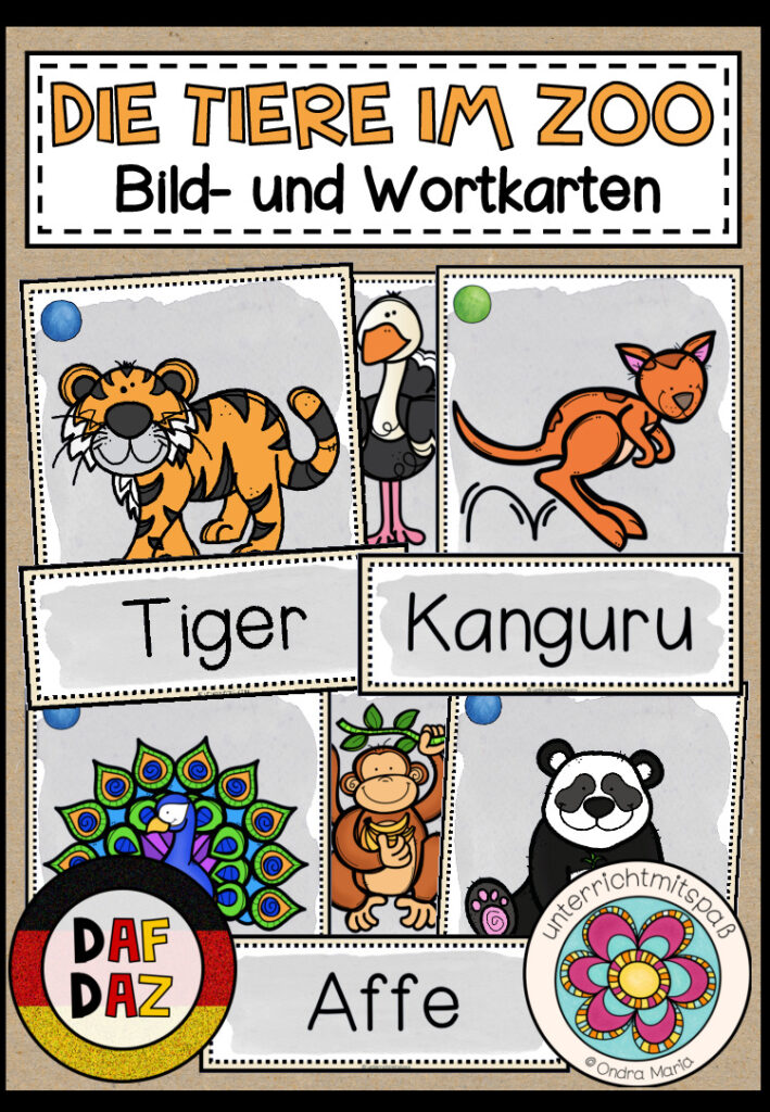 DIE TIERE IM ZOO – Bild- und Wortkarten (DAF/DAZ)