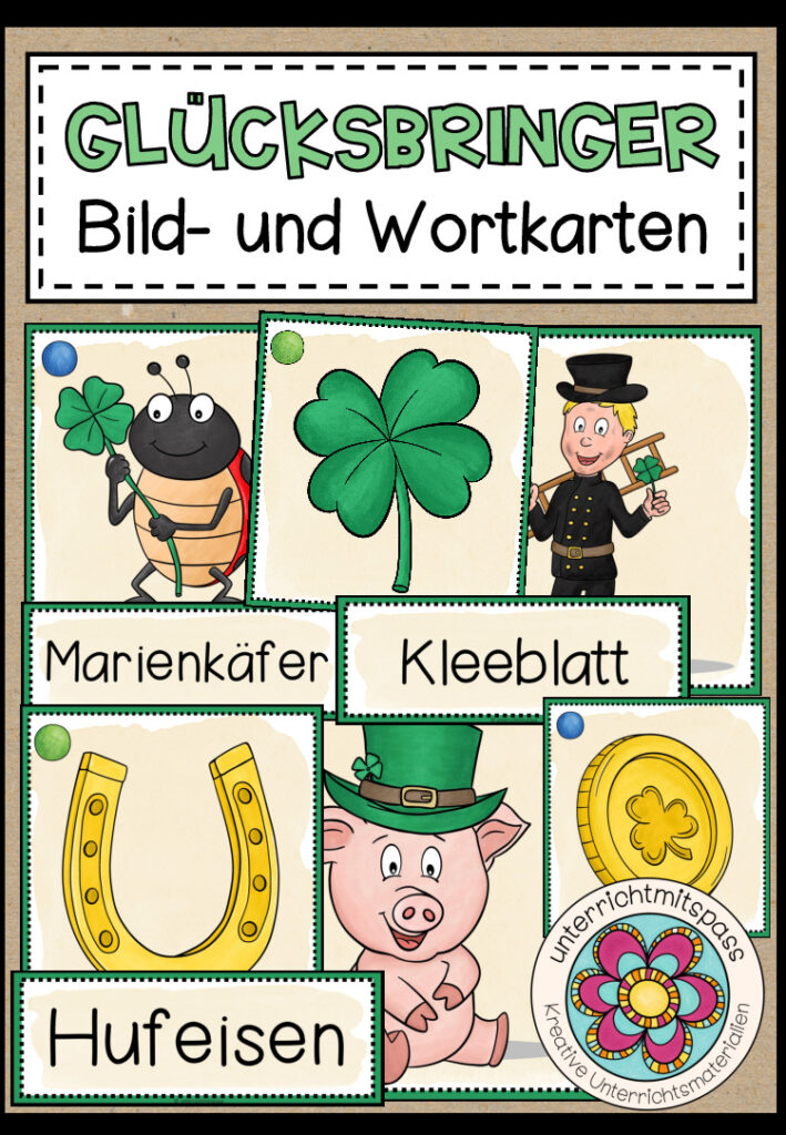 Glücksbringer – Bild und Wortkarten