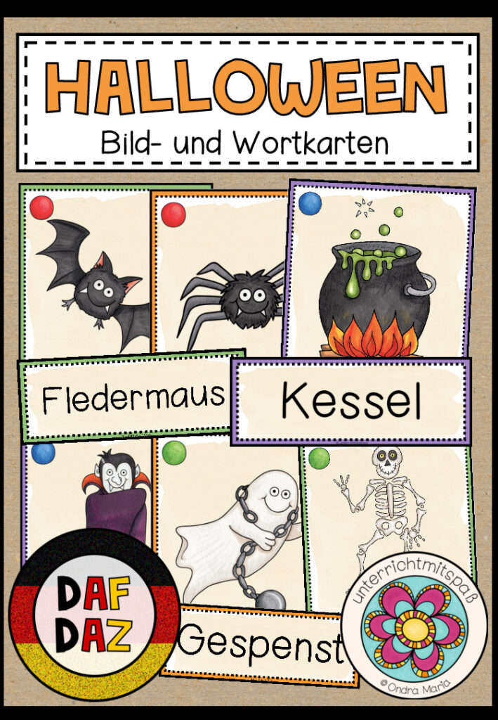 Halloween (DaF/DaZ) – Bild- und Wortkarten