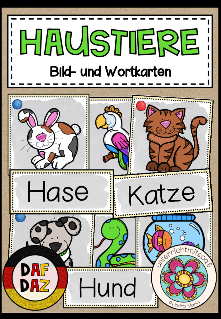 HAUSTIERE – Bild- und Wortkarten (DAF/DAZ)