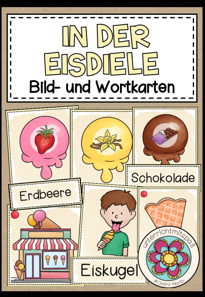IN DER EISDIELE – Bild- und Wortkarten (DAF/DAZ)