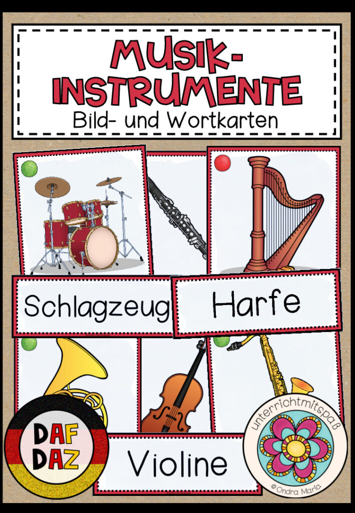 MUSIKINSTRUMENTE – Bild- und Wortkarten (DAF/DAZ)