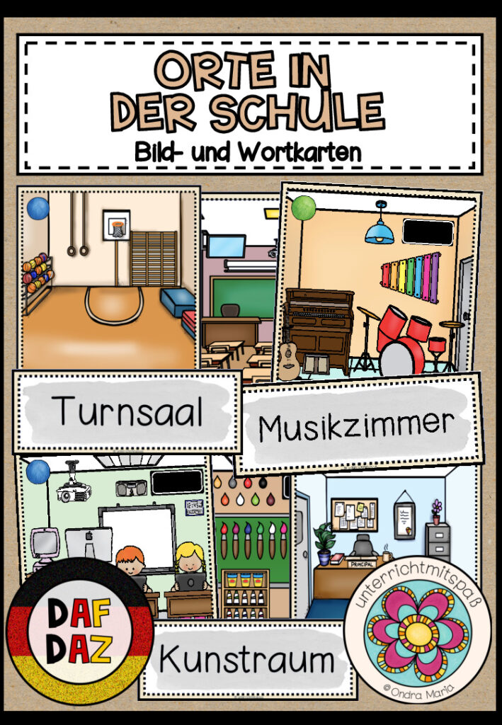ORTE IN DER SCHULE – Bild- und Wortkarten (DAF/DAZ)