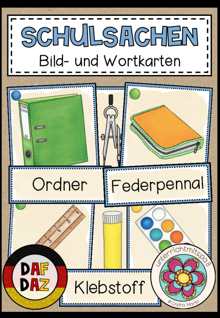 SCHULSACHEN – Bild- und Wortkarten (DAF/DAZ)