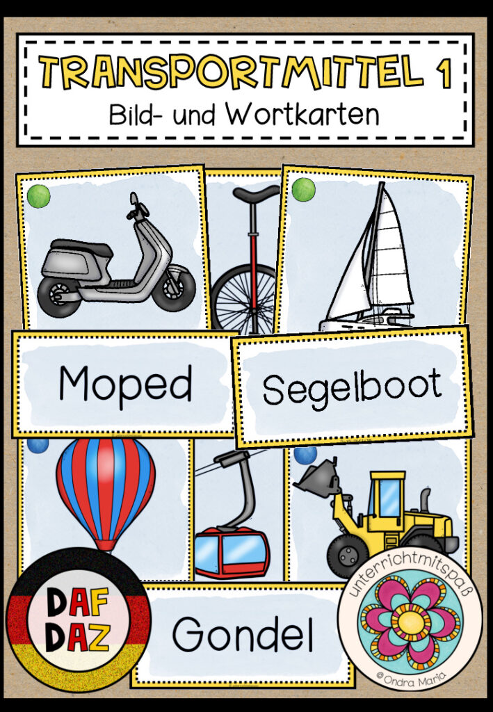 TRANSPORTMITTEL 1 – Bild- und Wortkarten (DAF/DAZ)
