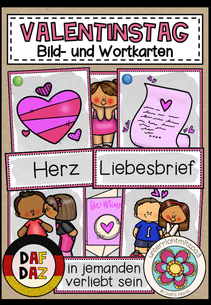VALENTINSTAG – Bild- und Wortkarten (DAF/DAZ)
