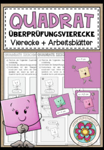 QUADRAT – Überprüfungsvierecke (Vierecke + Arbeitsblätter)