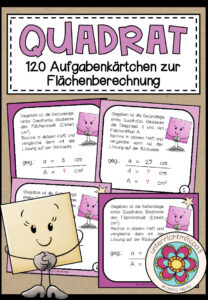 QUADRAT (Fläche) – 120 Aufgabenkärtchen