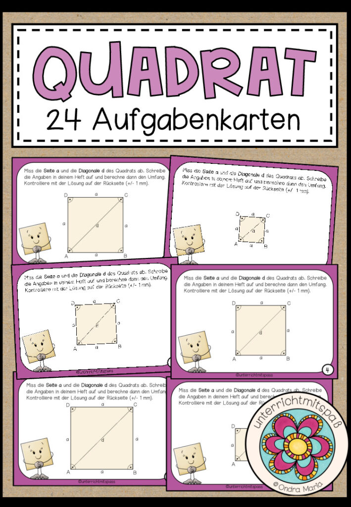 QUADRAT (Umfang) – 24 Aufgabenkarten