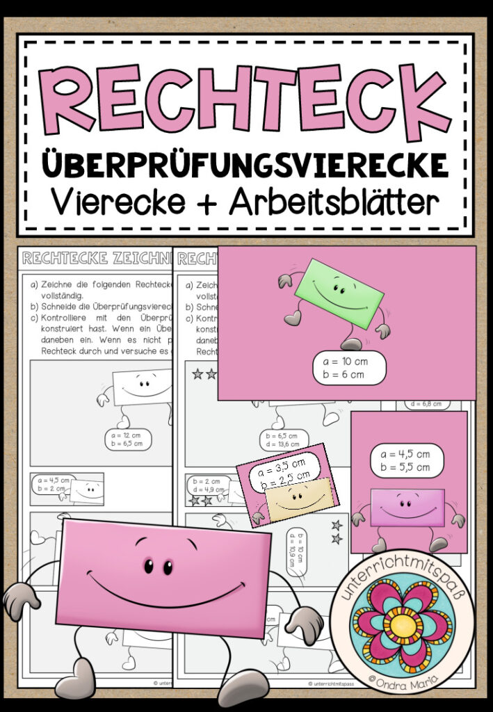 RECHTECK – Überprüfungsvierecke (Vierecke + Arbeitsblätter)
