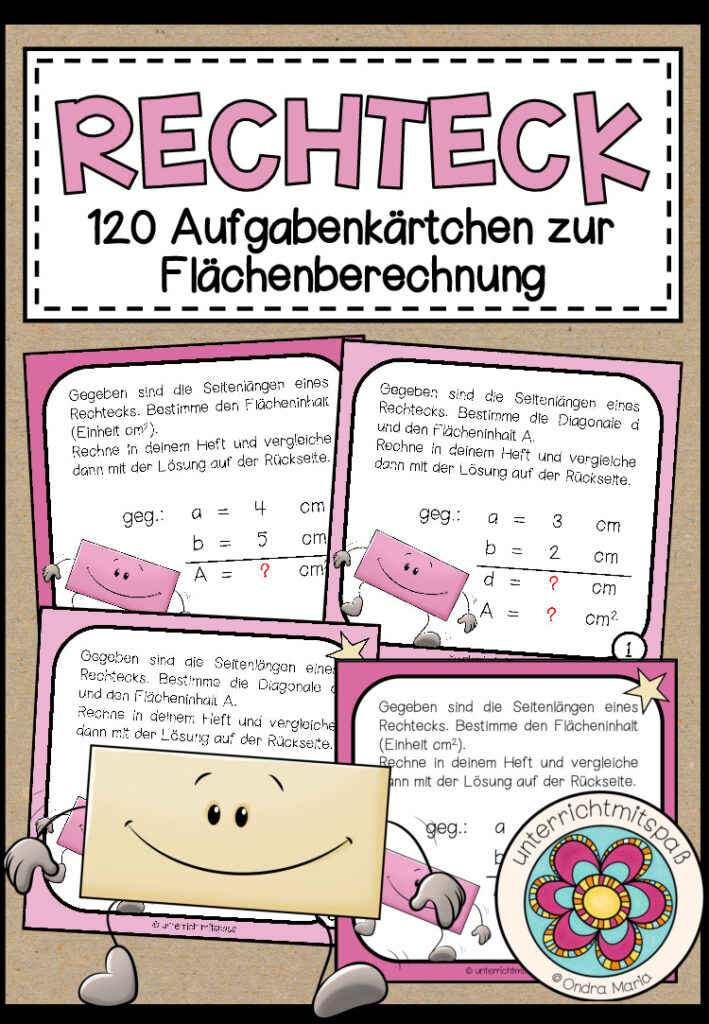 RECHTECK (Fläche) – 120 Aufgabenkärtchen