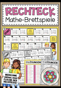 RECHTECK (Umfang und Fläche) – 2 Mathe-Brettspiele