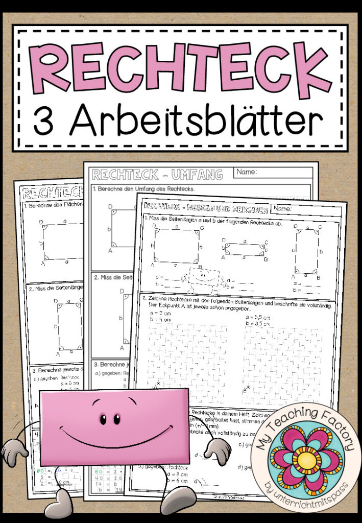 Rechteck – 3 Arbeitsblätter