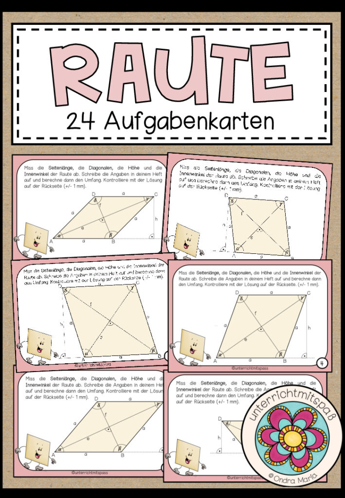 RAUTE (Umfang) – 24 Aufgabenkärtchen