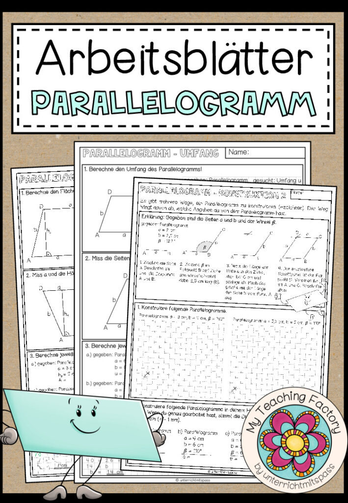 Parallelogramm – 5 Arbeitsblätter
