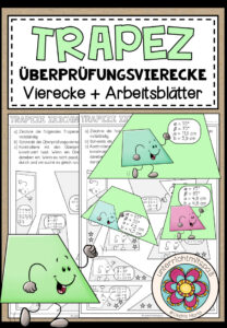 TRAPEZ – Überprüfungsvierecke (Vierecke + Arbeitsblätter)