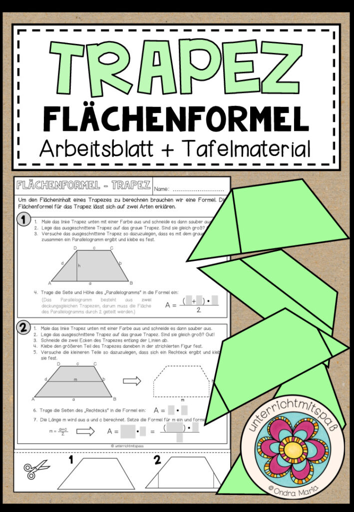 TRAPEZ – Flächenformel (Arbeitsblatt + Tafelmaterial)