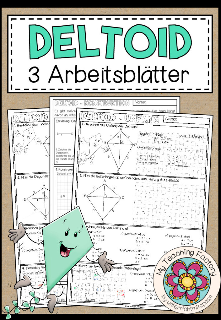 DELTOID (Drachen) – 3 Arbeitsblätter