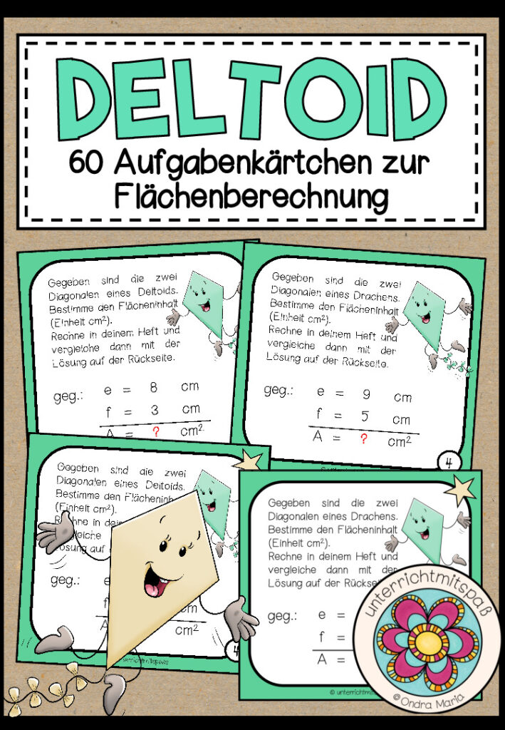 DELTOID (Drachen) – Fläche (60 Aufgabenkärtchen)