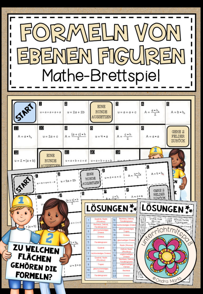 FORMELN VON EBENEN FIGUREN – Mathe-Brettspiel