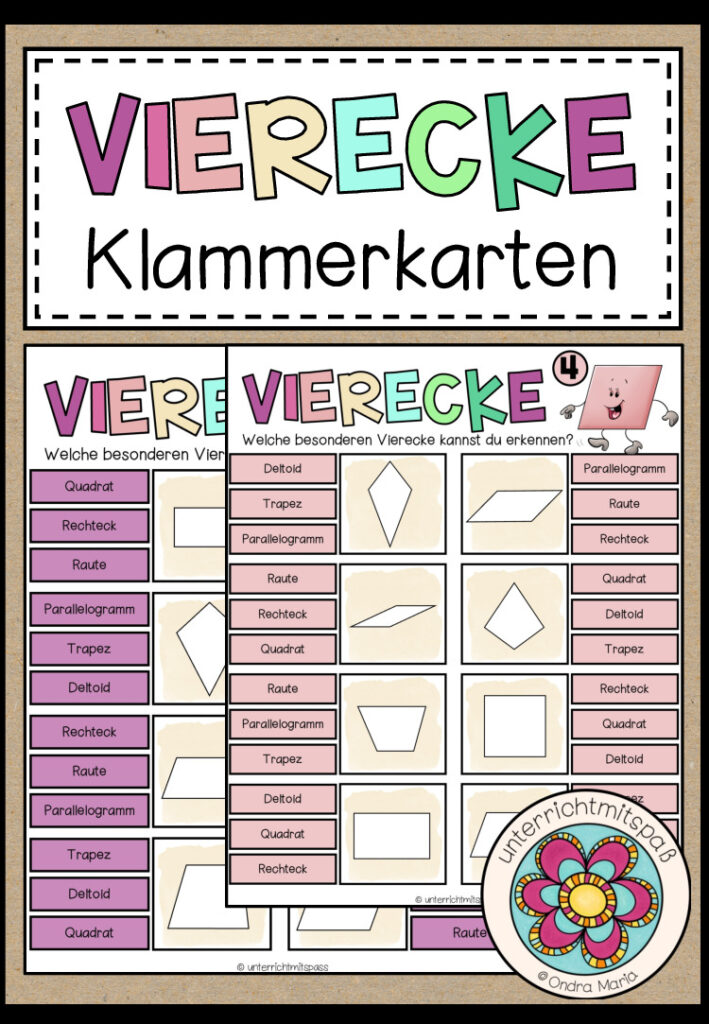 VIERECKE – 4 Klammerkarten