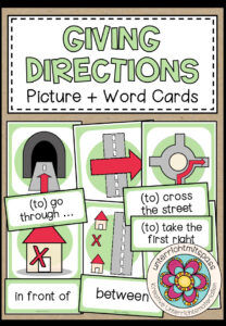 GIVING DIRECTIONS – Picture + Word Cards