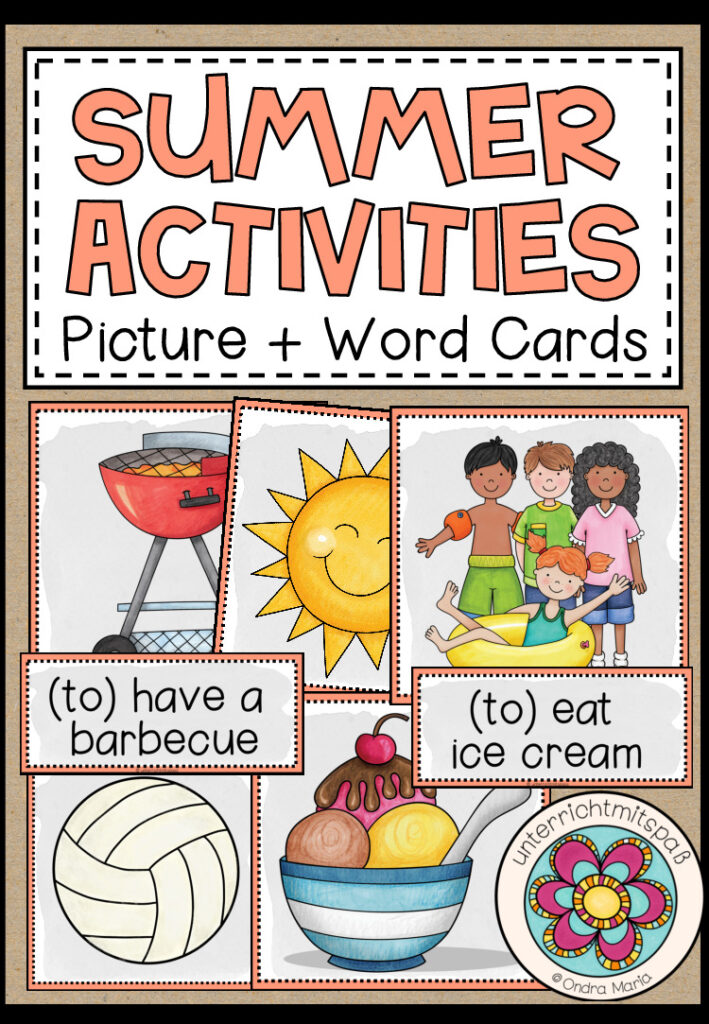 SUMMER ACTIVITIES – Picture + Word Cards