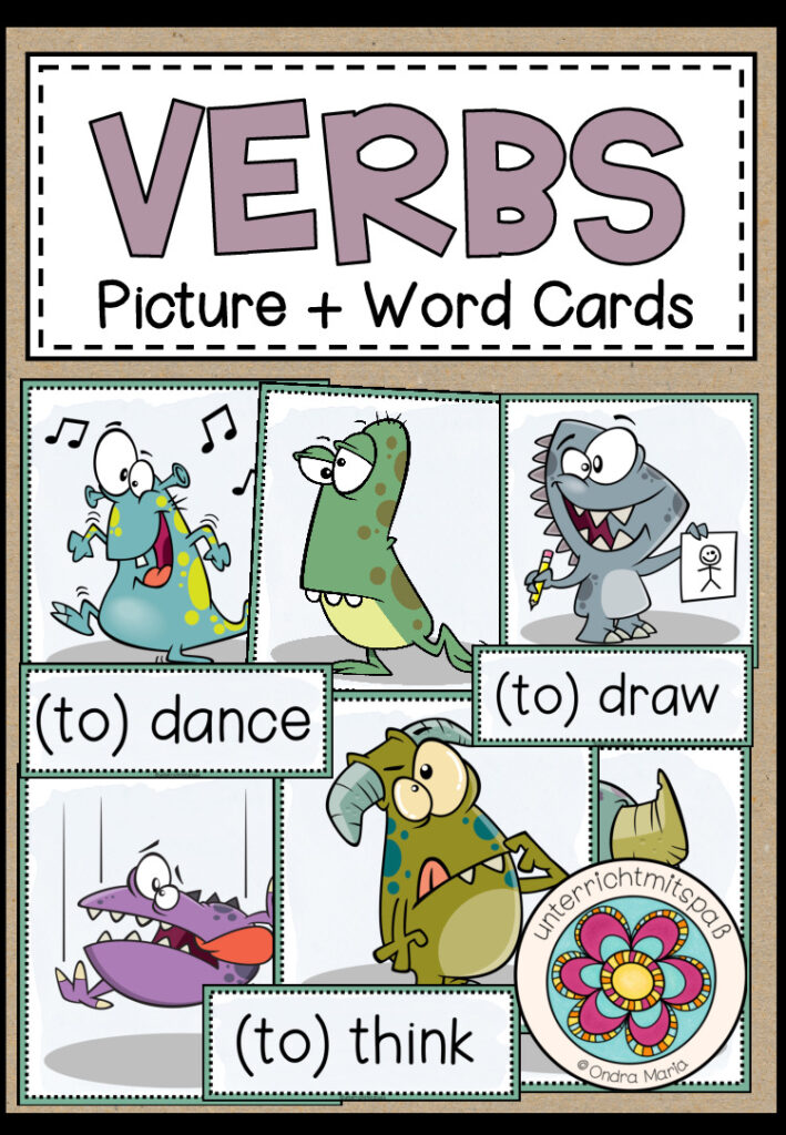 VERBS – Picture + Word Cards