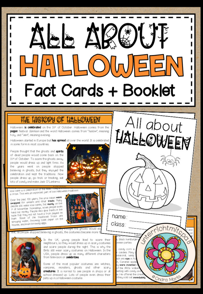All ABOUT HALLOWEEN – 10 Fact Cards + Answer Booklet (Reading Comprehensions)