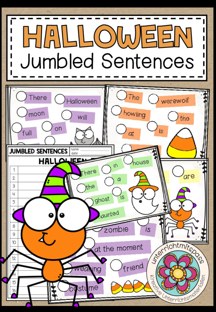 HALLOWEEN – Jumbled Sentences (Task Cards / Aufgabenkarten)