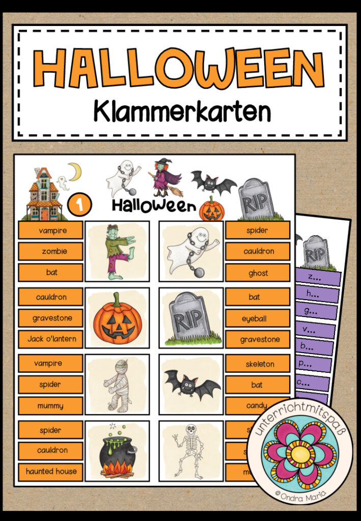 HALLOWEEN – Klammerkarten (Englisch)