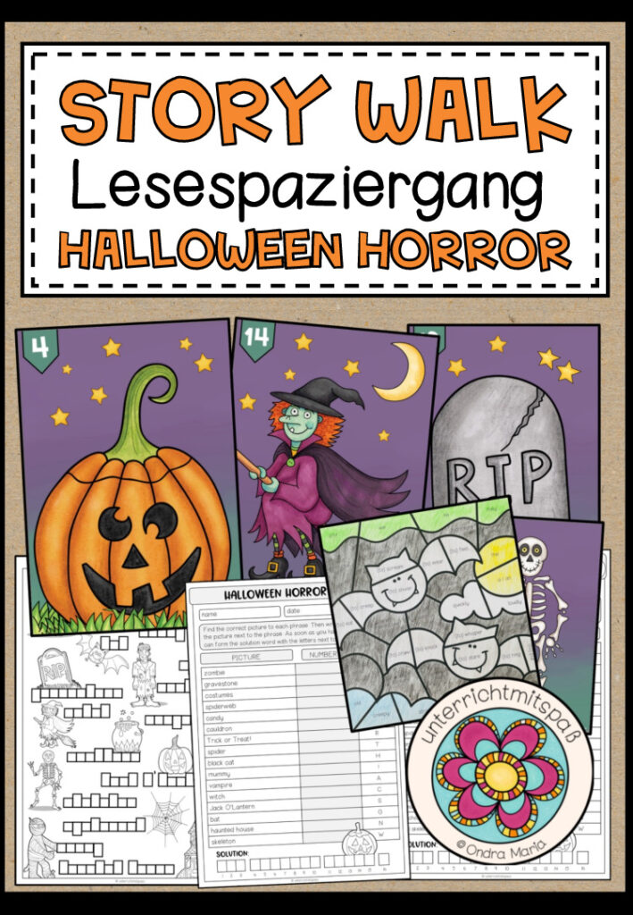 HALLOWEEN HORROR – Story Walk (Lesespaziergang) 5-fach differenziert