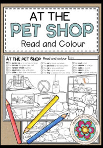 AT THE PET SHOP – Read and colour (2-fach differenziert)