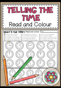 WHAT’S THE TIME? – Read and Colour (2-fach differenziert)