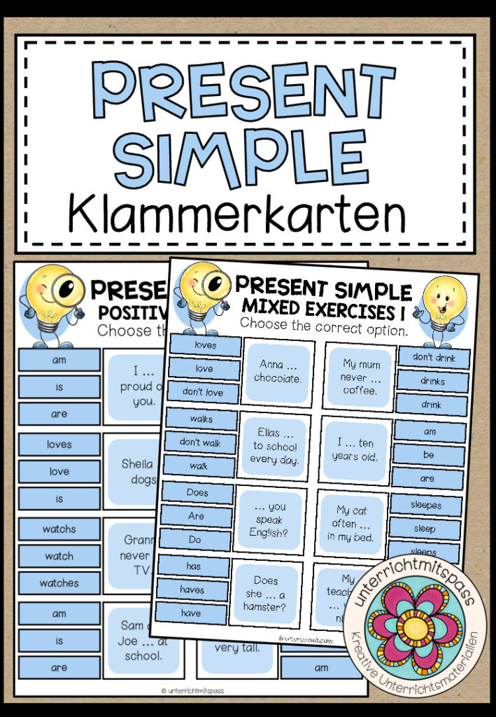 PRESENT SIMPLE – Klammerkarten
