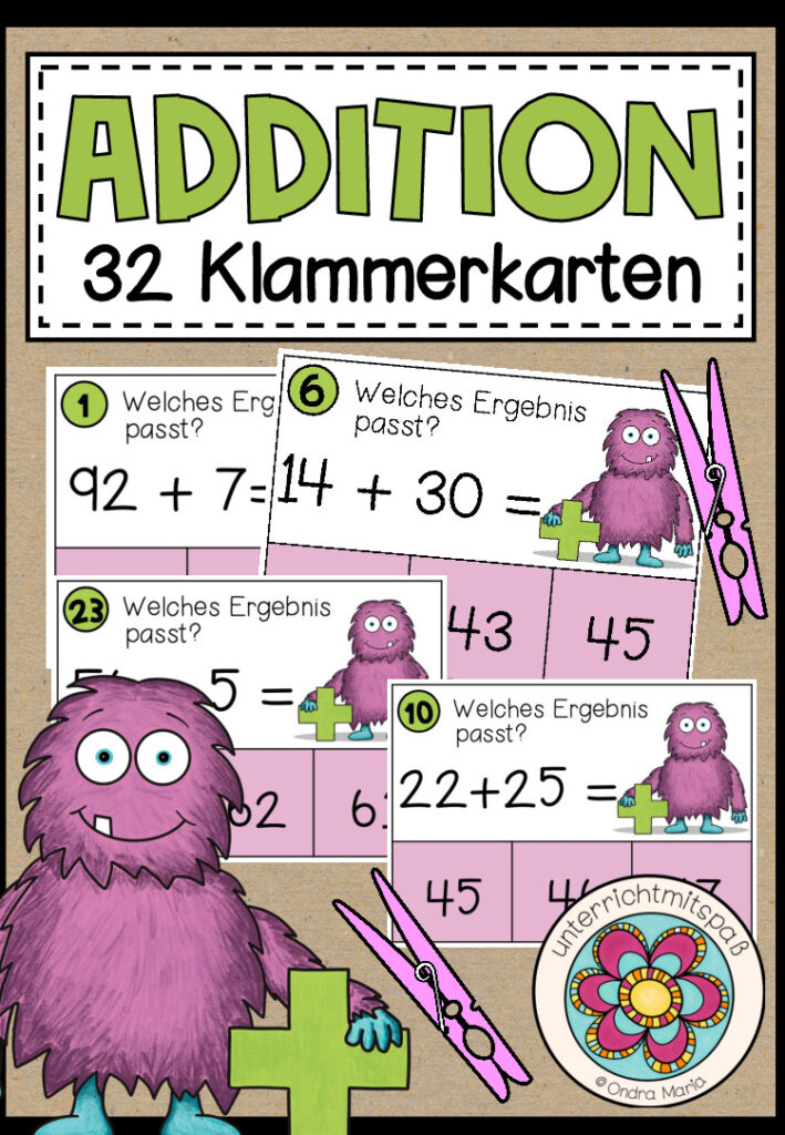 ADDITION – 32 Klammerkarten