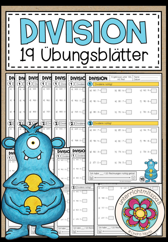 DIVISION – 19 Arbeitsblätter