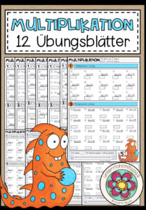 MULTIPLIKATION – 12 Arbeitsblätter