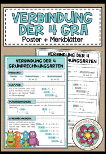 VERBINDUNG DER 4 GRUNDRECHNUNGSARTEN – Poster + Merkblatt