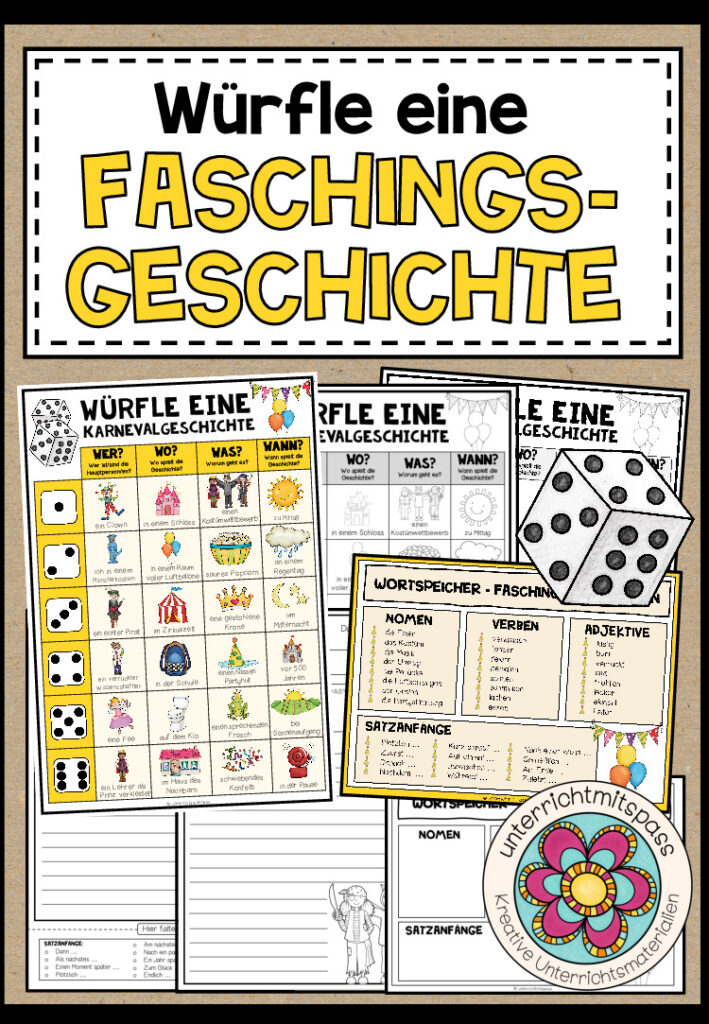 WÜRFELGESCHICHTE – KARNEVAL / FASCHING (+Arbeitsblätter)