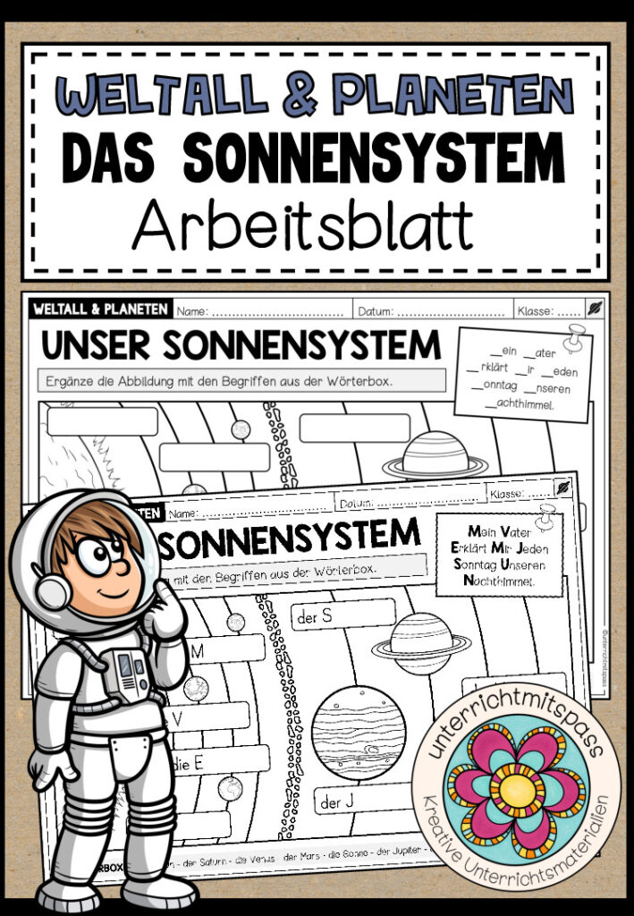 Das Sonnensystem – Arbeitsblatt