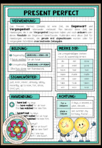 PRESENT PERFECT – Merkblatt (mehrere Versionen)