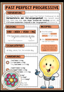 PAST PERFECT PROGRESSIVE – Merkblatt (mehrere Versionen)