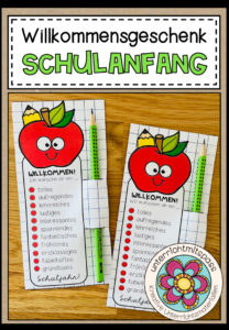 Willkommensgruß / Willkommensgeschenk zum Schulanfang (für Stifte)